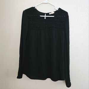 Meadow Rue Anthropologie Black Long Sleeve Top